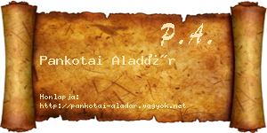 Pankotai Aladár névjegykártya
